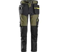 Snickers FlexiWork Stretch Arbeitshose mit Holstertaschen Kahki/Grün/Grau 46