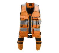Snickers Gilet porte-outils AllroundWork Hi-Vis, Cl. 1, EN 20471 HV-Orange-Noir S