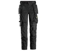 Snickers Pantalon de travail AllroundWork Stretch pour femmesitavec poche de rangement. Poches holster, EN 14404 Noir 38