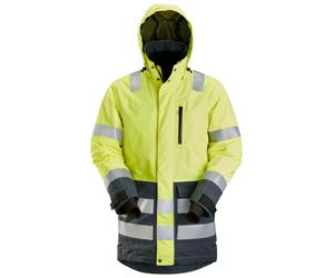 Snickers Parka imperméable AllroundWork Hi-Vis, classe 3, EN 20471, 343 HV-orange-gris acier XL
