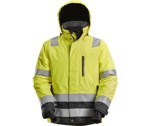 Snickers Veste de sécurité AllroundWork High-Vis WP 37.5 Veste de travail isoléeit, Cl. 3 Jaune High-Vis/Noir L