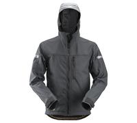 Snickers Veste de travail AllroundWork Softshellitavec capuche gris acier-noir L