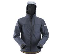 Snickers Veste de travail AllroundWork Softshellitavec capuche Navy-Noir XL