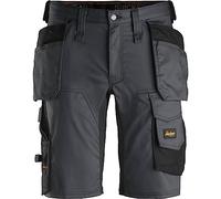 Snickers Workwear AllroundWork 6141 Short de travail extensible avec poches holster, Gris acier/noir, 48 Regular