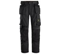 Snickers Workwear Allroundwork Stretch Loose Fit Work Pants + Holster Pockets Black -40/32 Pantalon Utilitaire de Travail, Noir/Noir, 40W x 32L Homme