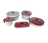 Snips - 5 Boîtes Alimentaires Micro Ondes avec Cuiseur de Riz Rice Cooker Micro Ondes, Cuiseur Vapeur 2L et 4L pour Cuit Vapeur, Cuiseur Oeuf et Mug à Soupe, Lot de Récipient Alimentaire Made in Italy