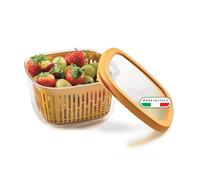 Snips Aroma Keeper 1.50 L, Boîte d Alimentaire Carrée, Panier Intérieur Amovible, Joint Fraîcheur, Couleur Moutarde, 17.5 x 17.5 x 10 cm, Made in Italy