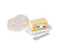 Snips, Beurrier 0,50 LT, Beurrier Plastique Dôme Transparent + Épandeur de Beurre, Boite Rangement Frigo 18 x 10 x 7 cm, Made in Italy