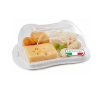 Snips Boîte à Fromage 3 L, Boîte Conservation Fromage avec Plateau, Dôme Transparent, 2 Fermetures de Sécurité et Couteau, pour Réfrigérateur et Table, 29 x 20 x 11 cm, Made in Italy