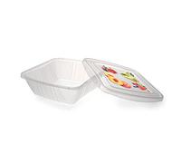 Snips Boîte de Conservation Carrée Fraîcheur - Ensemble de 3 Pièces de 0,5 L, Transparent avec Décorations IML, Made in Italy
