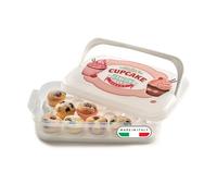 Snips Boîte Transport Cupcakes 7 L, Porte-Cupcakes pour 14 Cupcakes ou Muffins, Boîte à Gâteaux avec Plateau, Poignée et Fermetures de Sécurité, Pâtisseries, Made in Italy