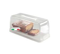Snips Boîte Transport Gâteau Rectangulaire, Porte Plumcake avec Plateau, Poignée et 2 Fermetures de Sécurité, pour Cake, Brioche, Pain et Pâtisseries, 34,4 x 14,8 x 14,2 cm, Made in Italy