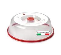 Snips, Cloche Alimentaire pour Micro-ondes, Cloche Couvre Plat 26,2 x 26,2 x 7,6, Couleur Rouge et Transparent, Made in Italy