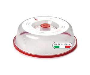Snips, Cloche Alimentaire pour Micro-ondes, Cloche Couvre Plat 26,2 x 26,2 x 7,6, Couleur Rouge et Transparent, Made in Italy