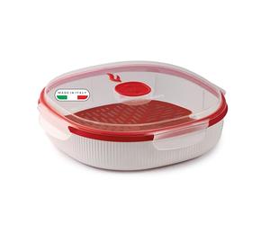 Snips Cuiseur Vapeur Micro-Ondes 2 L, Boîte Alimentaire avec Panier Interne, pour Légumes, Poisson, Viande et Pommes de Terre, Lave-Vaisselle, 24,5 x 24,5 x 7 cm, Made in Italy