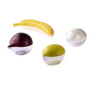 Snips, Ensemble de 4 Boite Rangement Frigo, Boites de Conservation, Garde Lemon, Onion, Ail et Banana, Made in Italy