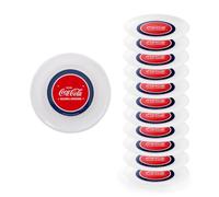 Snips, Lot de12 Assiettes Coca-Cola en plastique réutilisables, Assiettes plates en plastique dur lavable, Diamètre 23.5 cm Made in Italy 0% Bpa