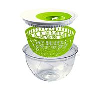 Snips Madame Butterfly - Centrifugeuse pour Salade, sans BPA, 100% fabriqué en Italie, Blanc et Vert, 4 L, 4 pièces