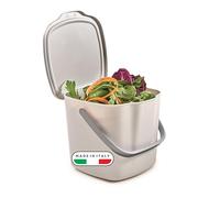 Snips, Poubelle Compost Cuisine avec Couvercle et Poignée 3L, Composteur Cuisine, Poubelle à Compost 20,5 x 18,5 x 16,7, Made in Italy, Blanche
