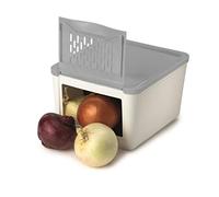 Snips, Rangement Oignons et Légumes, Boîte de Conservation 2 Kg, Blanc et Gris, Boite Rangement Frigo 22 x 19 x 13 cm, Made in Italy