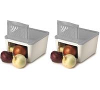 Snips, Rangement Pommes de Terre et Légumes, Blanc et Gris, 3 kg, 25,5 x 20 x 17,5 cm, Made in Italy (Lot de 2)