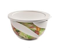 Snips Saladier de couleur blanche, Saladier avec couvercle de 3 litres, Bol de mélange, Fabriqué en Italie, Sans BPA.