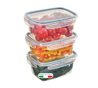 Snips, SnipsLock, Boîte de conservation Rectangulaire, Boite Rangement Frigo 1,20 Lt, 3 pcs, 4 Fermetures de sécurité, 18,4 x 13,8 x 12 cm, Made in Italy, 0% BPA e phthalate free