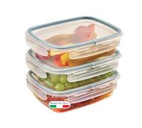 Snips, SnipsLock, Boîte de conservation Rectangulaire, Boite Rangement Frigo 1,40 Lt, 3 pcs, 4 Fermetures de sécurité, 23,5 x 18,5 x 11 cm, Made in Italy