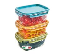 Snips, SnipsLock MIXCOLOR, Set de 3 Contenants pour Aliments, 3 x 1,2 LT, Rectangulaire, Boite Alimentaire 18,4 x 13,8 x 12 cm, Made In Italy