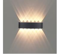 SNO Applique Murale LED Moderne Noir, 12W Lumière Chuade, Lampe Mural Applique Murale étanche IP65, Lumière pour Salon Escalier