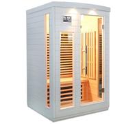 SNÖ Sauna Infrarouge 2 Places 2050W Panneaux Carbone SNÖ - Bois Massif Hemlock - Blanc avec Plancher Inclus
