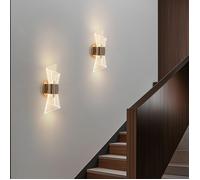SNOGOLD 2X Applique Murale LED 12W Moderne Intérieur, Applique Murale Lumière Chaude 3000K en Acrylique pour Salon Chambre Couloir