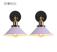 SNOGOLD 2X Applique Murale Rétro Abat-jour Ø22cm Violet en Forme de Parapluie E27 Luminaire en Métal Vintage Plafonnier pour