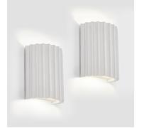 SNOGOLD 2X Applique Murale Up-Down Moderne Blanc, Half-Cylindre G9 Luminaire Lumière Blanc Applique Intérieur pour Couloir Escalier