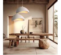 SNOGOLD 2X Lampe Suspendue Moderne, Abat-jour en PVC Forme Ciment Gris Ø40cm, E27 Suspension Vintage Lustre Industriel pour Salon