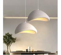 SNOGOLD 2X Lampe Suspendue Moderne, Abat-jour en PVC Forme Ciment Gris Ø50cm, E27 Suspension Vintage Lustre Industriel pour Salon
