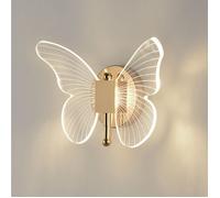 SNOGOLD Applique Murale LED Moderne Lampe Murale Forme Papillon en Acrylique Intérieur Veilleuse Lumière Neutre pour Chambre -A