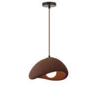 SNOGOLD Lampe Suspendue Moderne, Abat-jour en PVC Forme Ciment Brun Ø30cm, E27 Suspension Vintage Lustre Industriel pour Salon