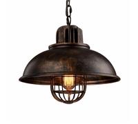 SNOGOLD Lustre Suspension Rétro en Métal, E27 Luminaire Éclairage Lampe Chandelier Industriel Vintage Pendentif Lumière, Rouille