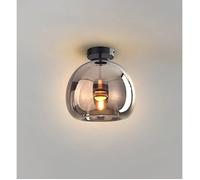 SNOGOLD Plafonnier Industriel en Verre Fumé, E27 Luminaire Vintage, Plafonnier Globe Semi-Encastré, Éclairage du Milieu du Siècle
