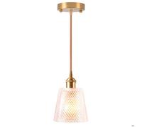 SNOGOLD Suspension Luminaire en Verre, Finition en Laiton Vintage Lustre Suspendu Intérieur, E27 Lampe Suspendue pour Salon -A