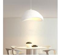 SNOGOLD Suspension Moderne Lampe de Plafonde Abat-jour en Résine Ciment Ø60cm Blanc, E27 Lustre Industriel Luminaire pour Salon