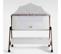 SnooBee Lit Bebe Berceau Cododo Bébé Réglable - Lit Co-Sleeper Nouveau-né avec Matelas, 7 Niveaux de Hauteur, Roulettes, Côtés en Mesh Respirant, Pliable avec Sac de Transport, 0-6 Mois