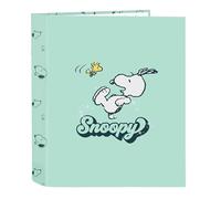 SNOOPY GROOVY Classeur à 4 anneaux, idéal pour les enfants de différents âges, confortable et polyvalent, qualité et résistance, 27 x 6 x 33 cm, couleur vert d'eau, Vert d'eau, Estándar, Décontracté