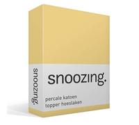 Snoozing - Drap-Housse surmatelas en Percale de Coton - 70x200 cm - Jaune