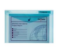 Snopake 12838x Polyfile A4 Pochettes Avec Bouton-Pression Et Index Attache Classique Bleu (Lot De 5)
