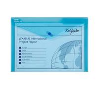 Snopake 12838X Polyfile A4 Pochettes avec bouton-pression et Index Attache Classique Bleu (Lot de 5)