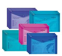 Snopake 14756RY Lot de 15 porte-monnaie en polyfile avec bouton pression