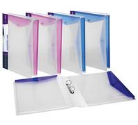 Snopake 15717 Triple View A4 2x25mm O-Ring Classeur avec Twin Polyfile Wallet - Transparent avec Electra Assorti Closure (Lot de 5)