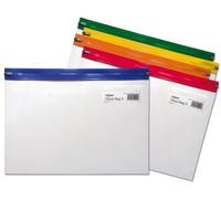 Snopake Lot de 5 pochettes zippées "S" 370 x260 mm A4+ (Transparent/assortiment de couleurs)